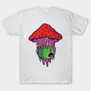 trippy melting mushroom tie-dye T-Shirt